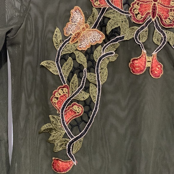 Cotton Candy Couture Green Mesh Butterfly Bodysuit - Picture 7 of 12